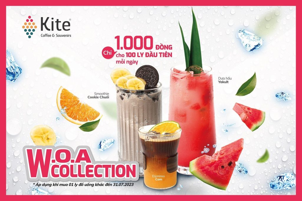 Kite Coffee ra mắt W.O.A Collection với ưu đãi chỉ 1000Đ